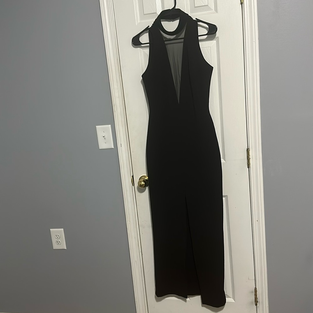Black formal dress.